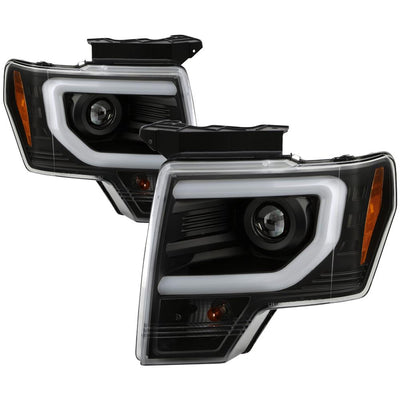 Halogen Bulb Turn Signal Black Light Bar Projector Headlights <br>09-14 Ford F-150