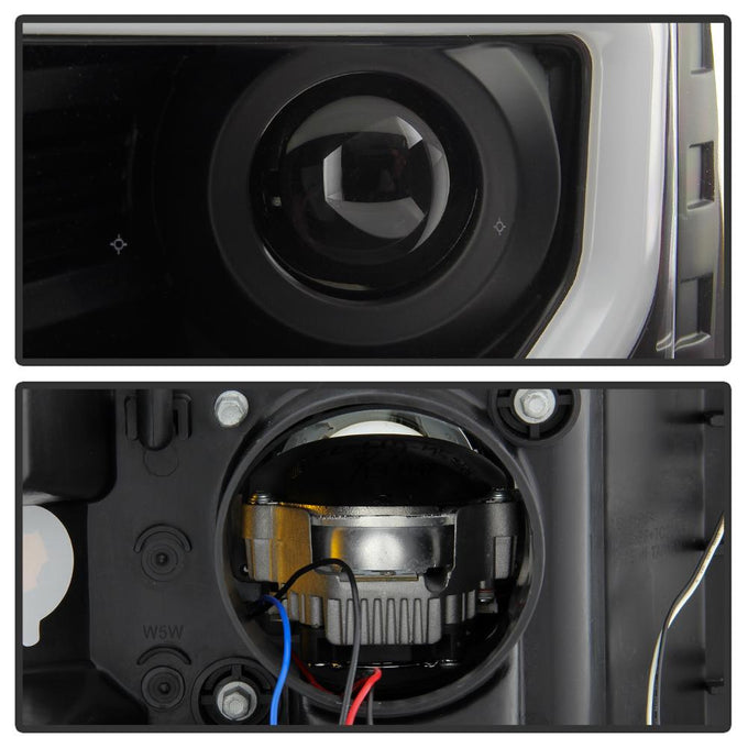 Halogen Bulb Turn Signal Black Light Bar Projector Headlights <br>09-14 Ford F-150