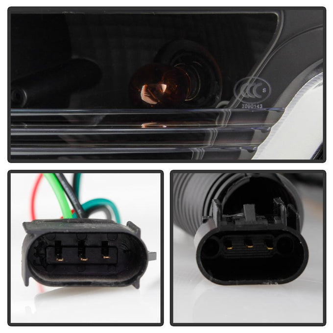 Halogen Bulb Turn Signal Black Light Bar Projector Headlights <br>09-14 Ford F-150
