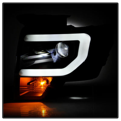 Halogen Bulb Turn Signal Black Light Bar Projector Headlights <br>09-14 Ford F-150