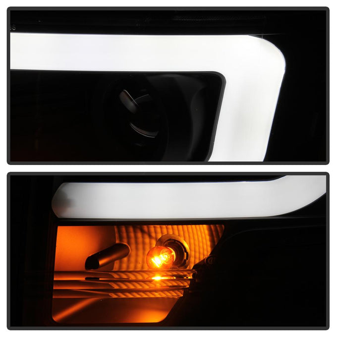 Halogen Bulb Turn Signal Black Light Bar Projector Headlights <br>09-14 Ford F-150