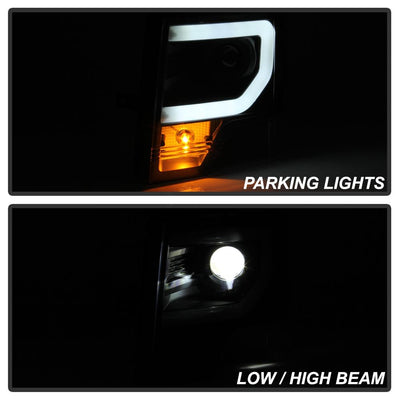 Halogen Bulb Turn Signal Black Light Bar Projector Headlights <br>09-14 Ford F-150