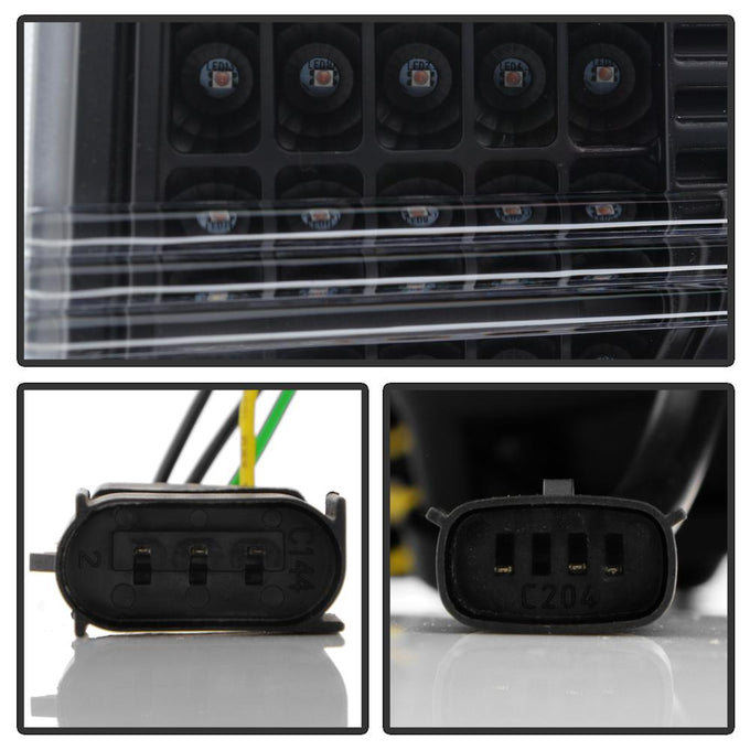 Sequential Turn Signal Black Light Bar Projector Headlights <br>13-14 Ford F-150