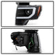 Black Light Bar Projector Headlights <br>13-14 Ford F-150