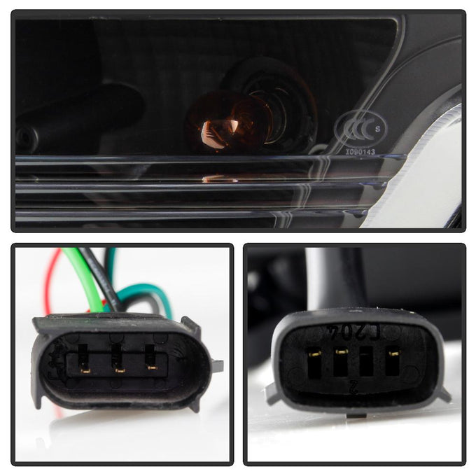 Black Light Bar Projector Headlights <br>13-14 Ford F-150