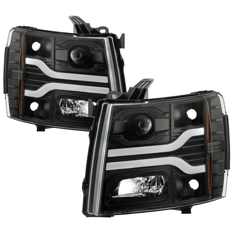Black Projector Headlights <br>07-13 Chevy Silverado 1500, 2500 HD, 3500 HD