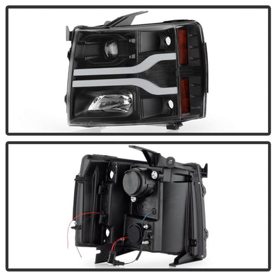 Black Projector Headlights <br>07-13 Chevy Silverado 1500, 2500 HD, 3500 HD