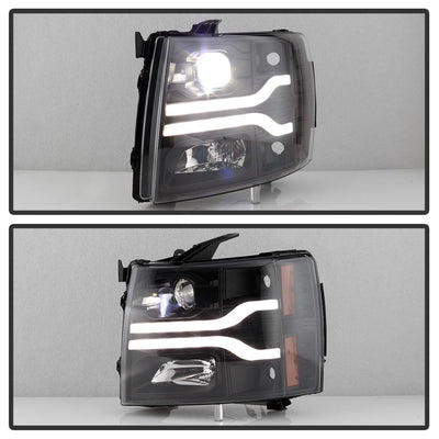 Black Projector Headlights <br>07-13 Chevy Silverado 1500, 2500 HD, 3500 HD