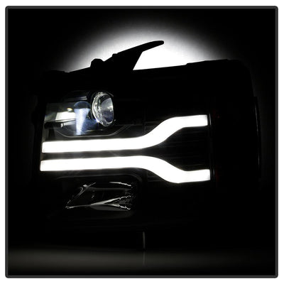 Black Projector Headlights <br>07-13 Chevy Silverado 1500, 2500 HD, 3500 HD