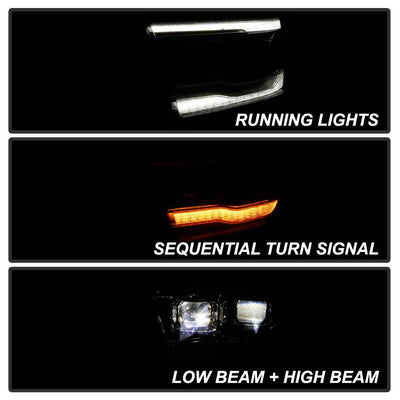 Chrome High power LED Module (High Beam And Low Beam) Equipped Headlights <br>19-20 Ram 2500 1500 3500 5500 4500