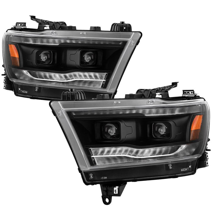 Black High power LED Module (High Beam And Low Beam) Equipped Headlights <br>19-20 Ram 2500 1500 3500 5500 4500