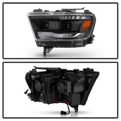 Black High power LED Module (High Beam And Low Beam) Equipped Headlights <br>19-20 Ram 2500 1500 3500 5500 4500