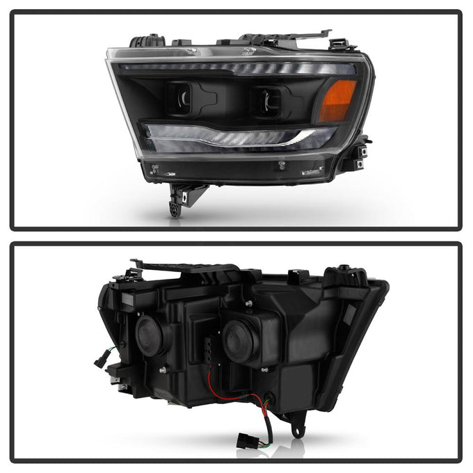 Black High power LED Module (High Beam And Low Beam) Equipped Headlights <br>19-20 Ram 2500 1500 3500 5500 4500