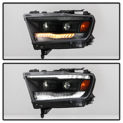 Black High power LED Module (High Beam And Low Beam) Equipped Headlights <br>19-20 Ram 2500 1500 3500 5500 4500