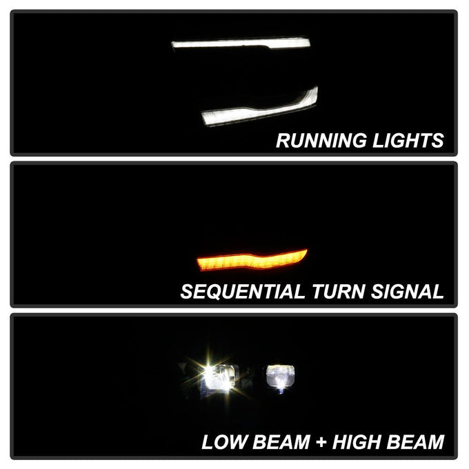 Black High power LED Module (High Beam And Low Beam) Equipped Headlights <br>19-20 Ram 2500 1500 3500 5500 4500
