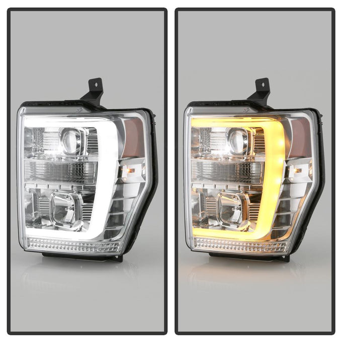 Version 2 Chrome High Power LED Module ( Low Beam ) Equipped Headlights <br>08-10 Ford F-250 F-350 F-450 Super Duty
