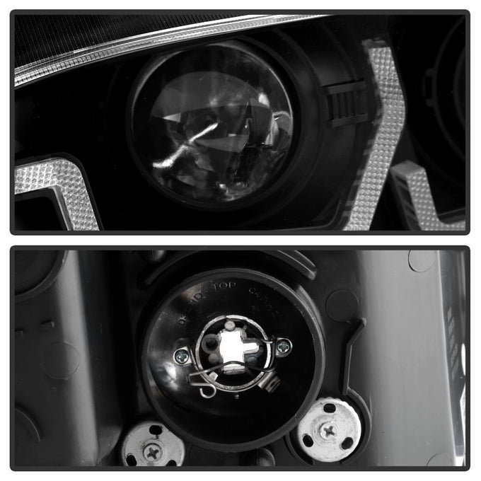 DRL U Black Shape Projector Headlights <br>16-20 Honda Civic