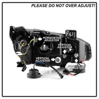 DRL U Black Shape Projector Headlights <br>16-20 Honda Civic