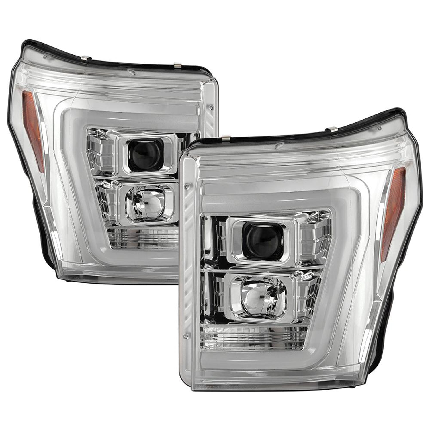 Version 2 Chrome High Power LED Module ( Low Beam ) Equipped Headlights <br>11-16 Ford F-250 F-350 F-450 Super Duty