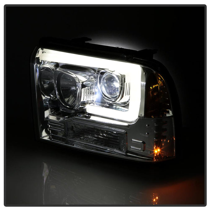 Chrome Projector Headlights <br>05-07 Ford F350-F550 Super Duty F-250 F-350