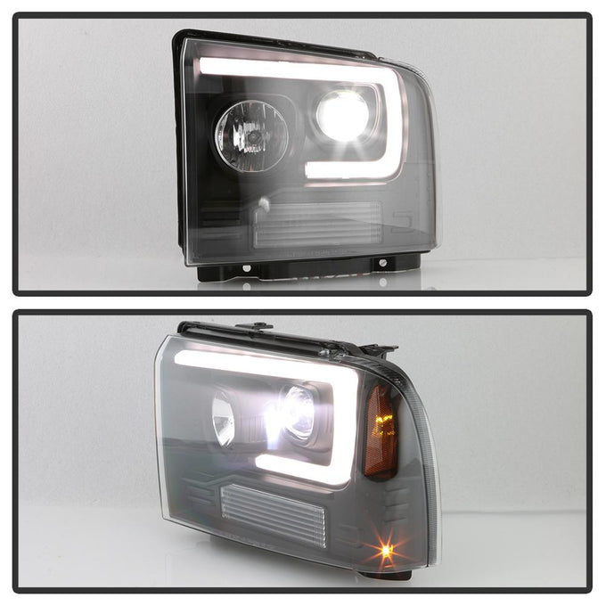 Black Projector Headlights <br>05-07 Ford F350-F550 Super Duty F-250 F-350