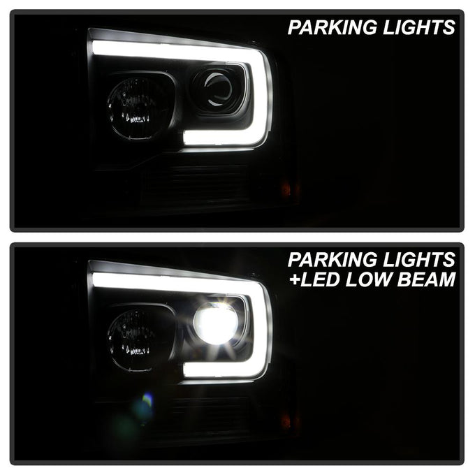 Black Projector Headlights <br>05-07 Ford F350-F550 Super Duty F-250 F-350