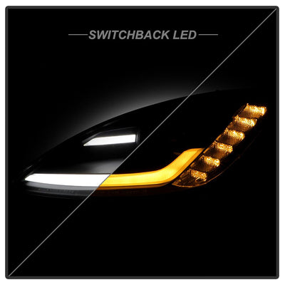 Sequential LED Turn Signal Black Projector Headlights <br>05-13 Chevrolet Corvette