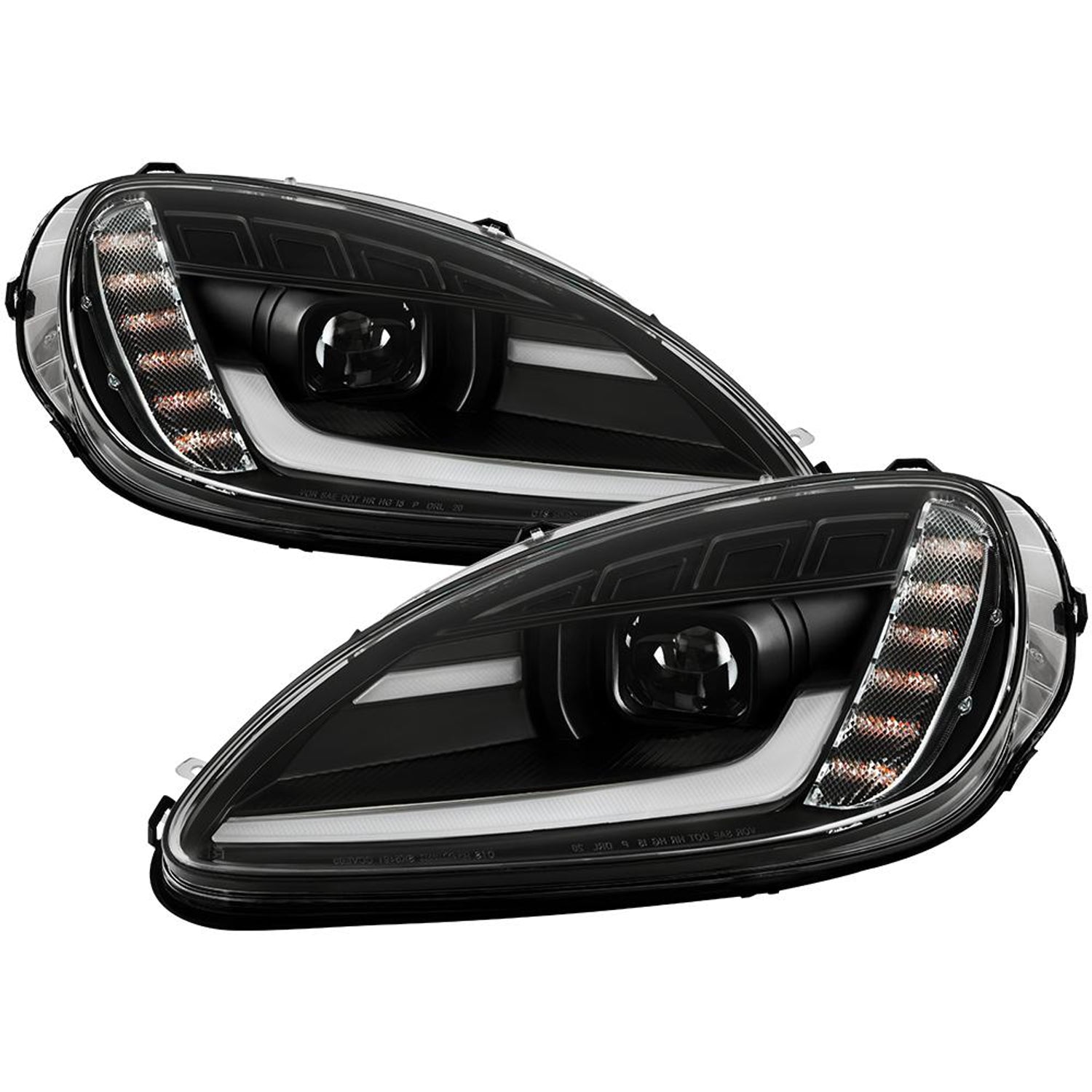Black High Power LED Module (High Beam And Low Beam) Equipped Headlights <br>05-13 Chevrolet Corvette
