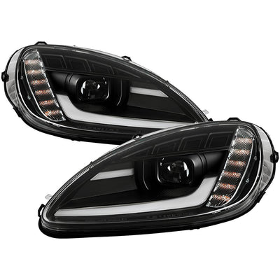 Black High Power LED Module (High Beam And Low Beam) Equipped Headlights <br>05-13 Chevrolet Corvette