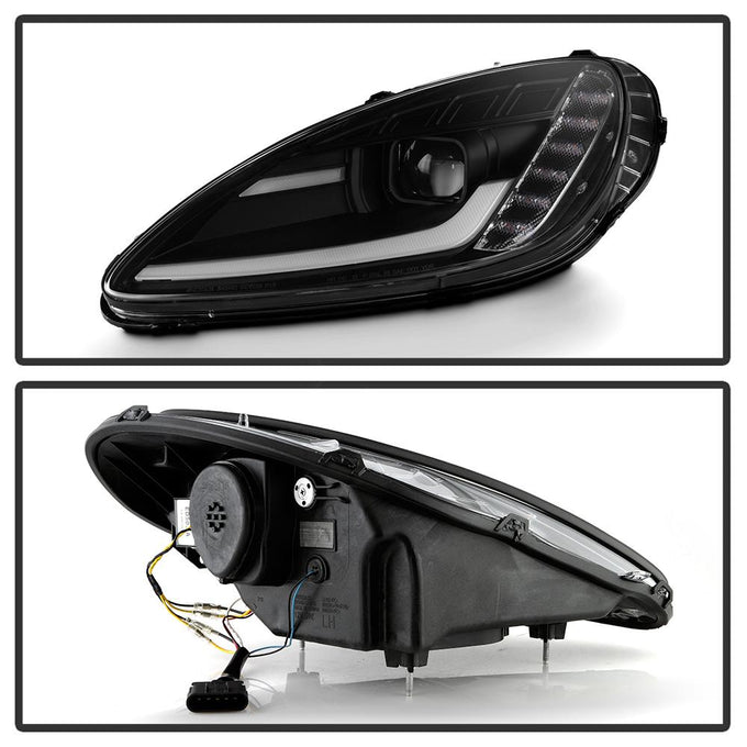 Black High Power LED Module (High Beam And Low Beam) Equipped Headlights <br>05-13 Chevrolet Corvette