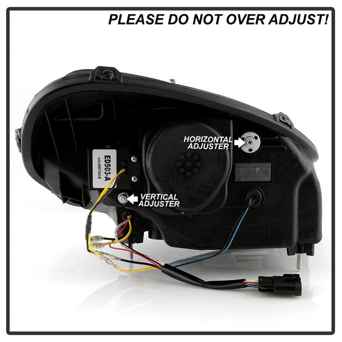 Black High Power LED Module (High Beam And Low Beam) Equipped Headlights <br>05-13 Chevrolet Corvette