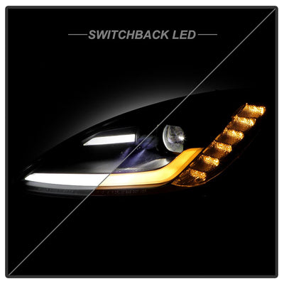 Black High Power LED Module (High Beam And Low Beam) Equipped Headlights <br>05-13 Chevrolet Corvette