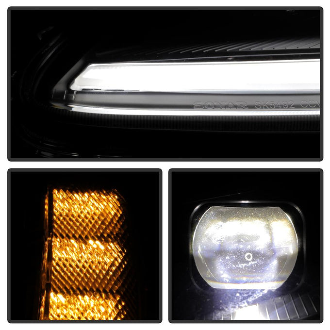 Black High Power LED Module (High Beam And Low Beam) Equipped Headlights <br>05-13 Chevrolet Corvette
