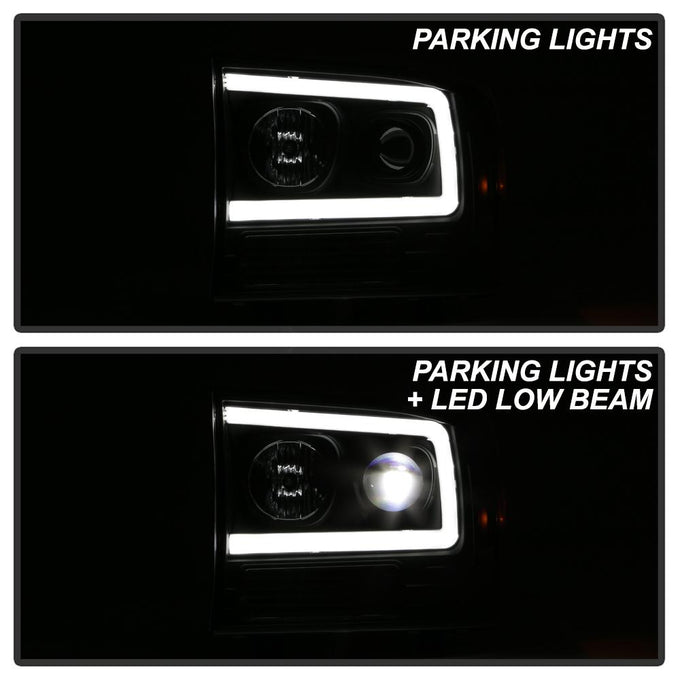 Black High Power LED Module ( Low Beam ) Equipped Headlights <br>99-04 Ford F-250 Super Duty 00-04 Ford Excursion