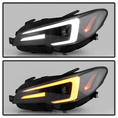 DRL Black Projector Headlights <br>15-20 Subaru WRX