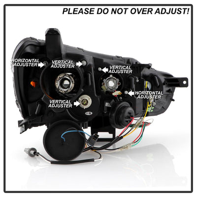 Sequential LED Turn Signal Black Projector Headlights <br>08-17 Mitsubishi Lancer