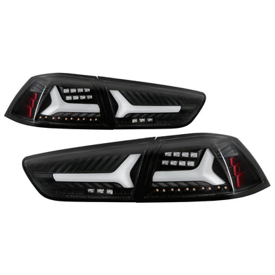 Version 2 Black LED Tail Lights <br>08-14 Mitsubishi Lancer