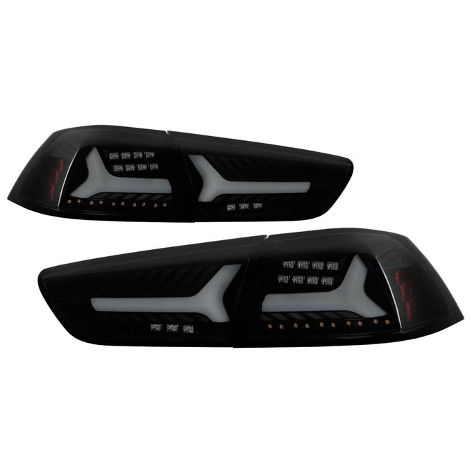 Version 2 Black Smoke LED Tail Lights <br>08-14 Mitsubishi Lancer