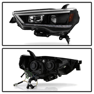Sequential LED Turn Signal Black Projector Headlights <br>14-20 Toyota 4Runner
