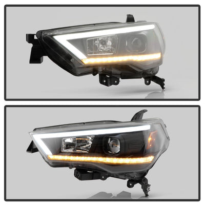 Sequential LED Turn Signal Black Projector Headlights <br>14-20 Toyota 4Runner