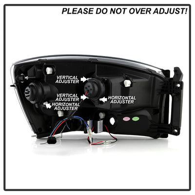 Black High Power LED Module ( Low Beam ) Equipped Headlights <br>06-08 Dodge Ram 1500 06-09 Dodge Ram 2500 Ram 3500