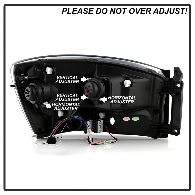 Black High Power LED Module ( Low Beam ) Equipped Headlights <br>06-08 Dodge Ram 1500 06-09 Dodge Ram 2500 Ram 3500