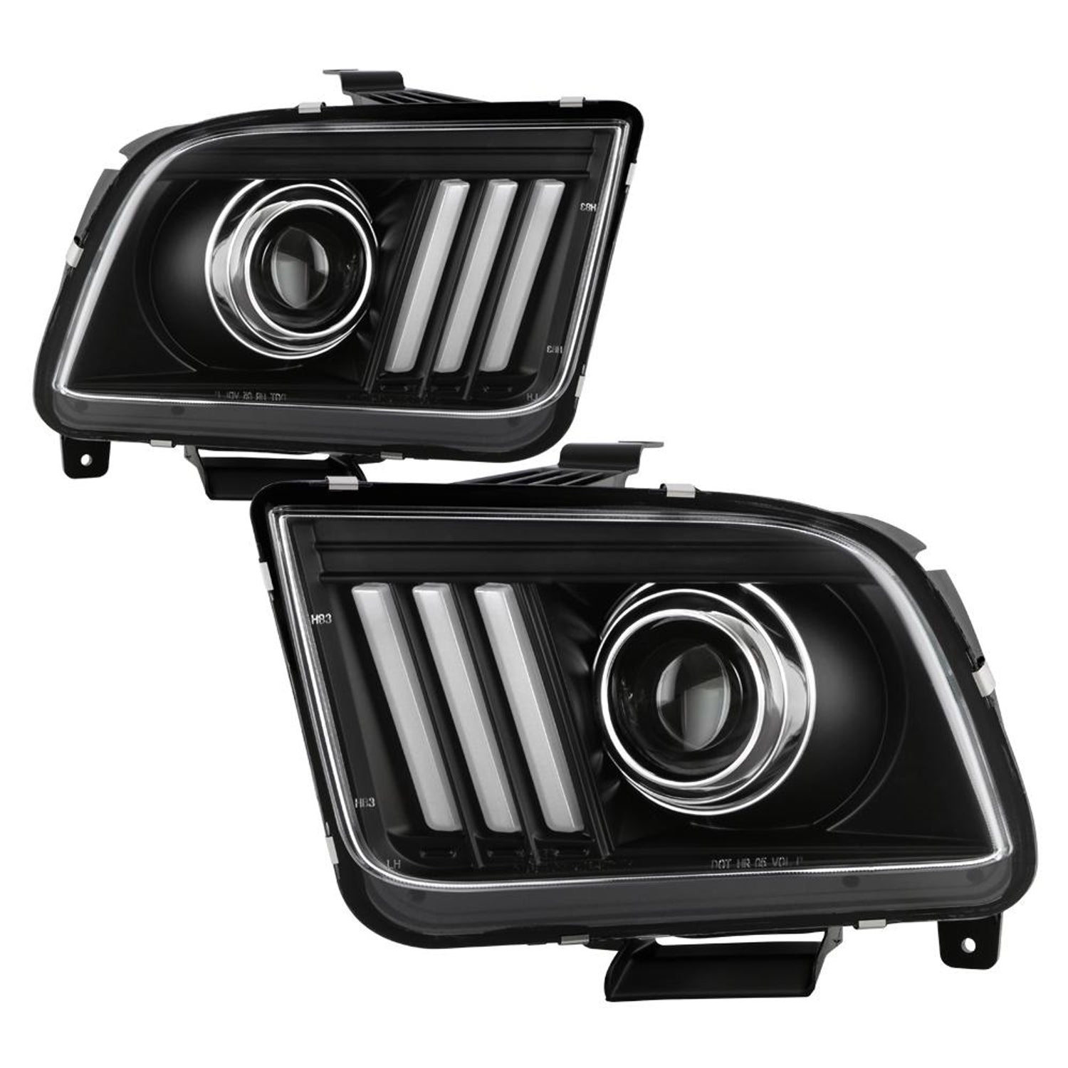 Version 2 Black High Power LED Module ( Low Beam ) Equipped Headlights <br>05-08 Ford Mustang