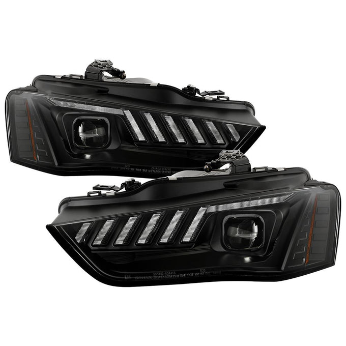 Switch Back Sequential LED Turn Signal Black Projector Headlights <br>13-16 Audi A4 A4 Quattro S4 A4 allroad