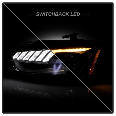 Switch Back Sequential LED Turn Signal Black Projector Headlights <br>13-16 Audi A4 A4 Quattro S4 A4 allroad