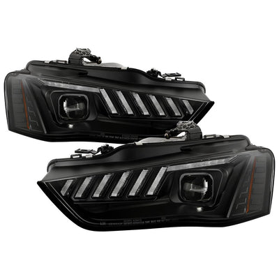Switch Back Sequential LED Turn Signal Black Projector Headlights <br>13-16 Audi A4 A4 Quattro S4 A4 allroad