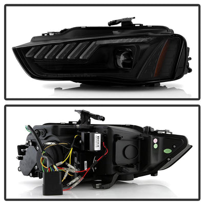 Switch Back Sequential LED Turn Signal Black Projector Headlights <br>13-16 Audi A4 A4 Quattro S4 A4 allroad