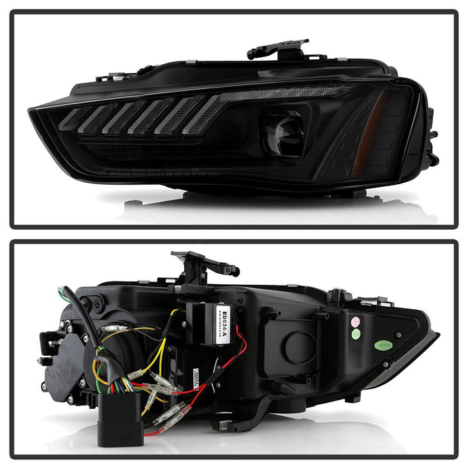 Switch Back Sequential LED Turn Signal Black Projector Headlights <br>13-16 Audi A4 A4 Quattro S4 A4 allroad