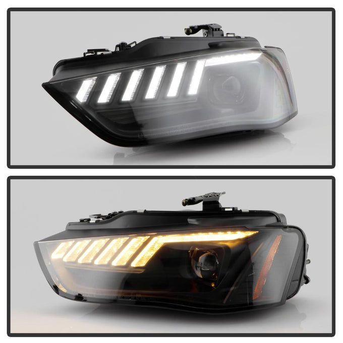 Switch Back Sequential LED Turn Signal Black Projector Headlights <br>13-16 Audi A4 A4 Quattro S4 A4 allroad