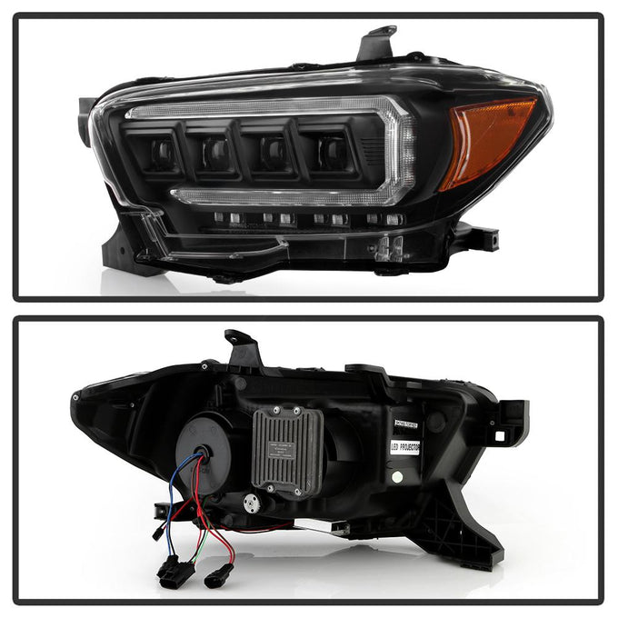 Beam High Power LED Module Equipped Headlights Black Multi <br>16-22 Toyota Tacoma